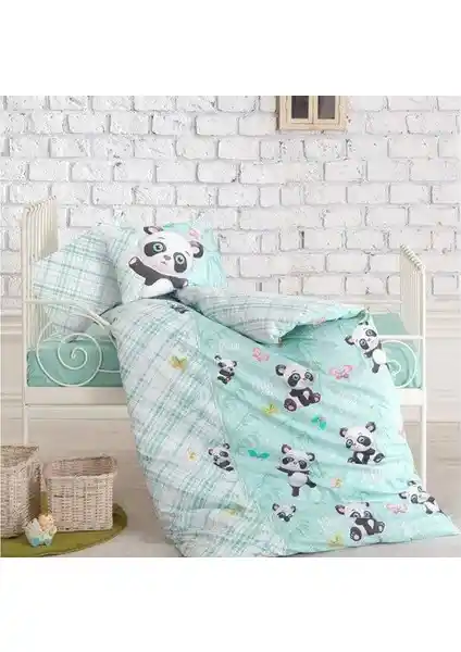 Cotton Box Panda Mint Bebek Nevresim Takımı - Yüksek Kalite Pamuk ve Sevimli Tasarım