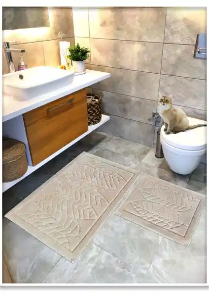 Cotton Crafty %100 Pamuk Dokuma Banyo Paspas Seti Doğa Dostu ve Sürdürülebilir Tasarım