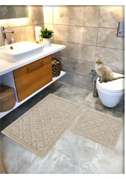 Cotton Crafty %100 Pamuk Dokuma Banyo Paspas Seti Doğal ve Sürdürülebilir Bir Seçenek