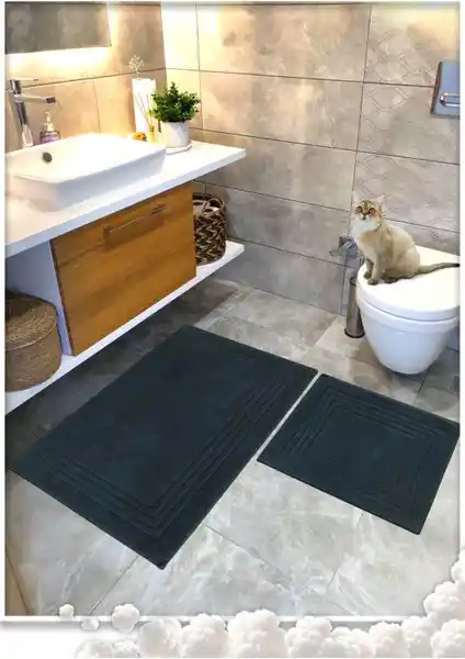 Cotton Crafty %100 Pamuk Dokuma Banyo Paspas Seti ile Doğallık ve Şıklık Bir Arada