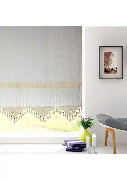 Cotton Studio Pamuklu Ara Güpürlü Natural Çizgili Tül Perde Özellikleri ve Dekorasyona Katkısı