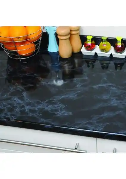 D-C-Fix Siyah Mermer Desen Kendinden Yapışkanlı Folyo İç Mekan Dekorasyonu İçin Uygun