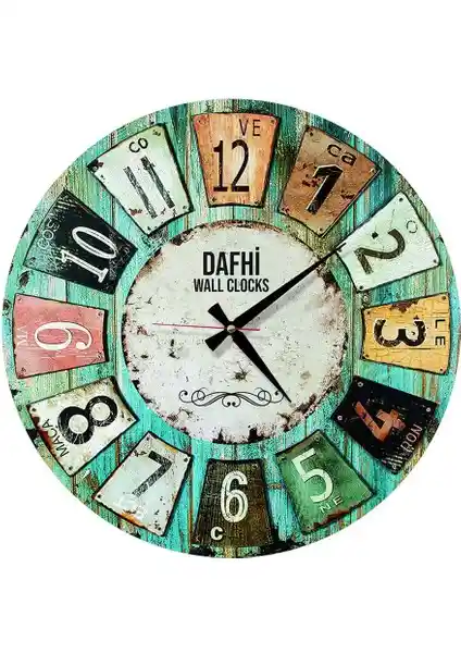 Dafhi Ahşap Dekoratif Duvar Saati 45x45 cm Modern ve Şık Tasarım