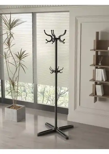 Daylight Metal Gövdeli Standart Ayaklı Askılık Siyah: Dayanıklı ve Pratik Depolama Çözümü