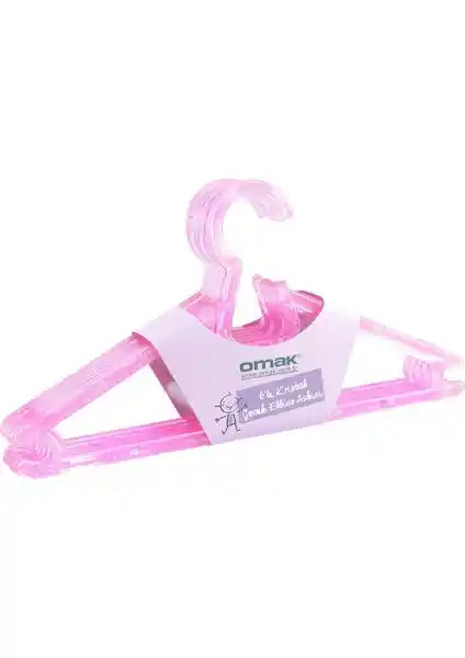 Decobella 6'lı Renkli Kristal Çocuk Elbise Askısı - Şık ve Pratik Çocuk Odası Düzeni