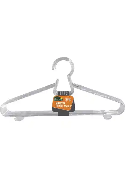Decobella OMAK Kristal Elbise Askısı Seti 6'lı Şık ve Dayanıklı Gardırop Aksesuarı