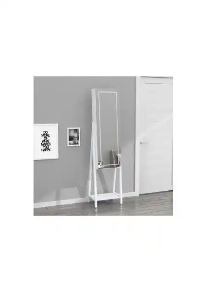 Decobox LED Aydınlatmalı Boy Aynalı Takı Dolabı Modern ve Şık Tasarım