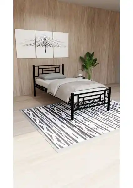 Decofer Agora Siyah Metal Karyola: Modern ve Dayanıklı Tek Kişilik Yatak Çözümü