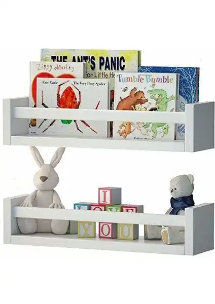 Decomira Çocuk Odası Eğitici 2'li Duvar Raf Seti Modern ve Dayanıklı Tasarım