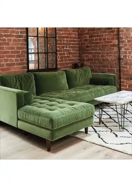 Decoraev Ürgüp Yeşil Modern Köşe Koltuk Takımı: Şıklık ve Konforun Birleşimi