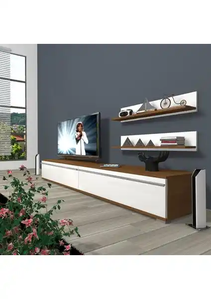 Decoraktiv Eko 4 MDF TV Ünitesi Modern ve Dayanıklı Tasarımıyla Dekorasyonunuza Şıklık Katar
