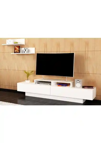 Decorotika Lusi Beyaz TV Ünitesi - Modern ve Fonksiyonel Tasarım ile Şıklık ve Dayanıklılık