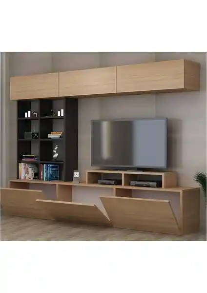 Decorotika Sasa TV Ünitesi Siyah-Teak Modern ve Fonksiyonel Tasarım Özellikleri