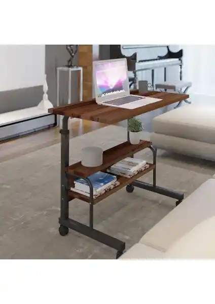 Dehalimited 80X40 Yükseklik Ayarlı Tekerlekli Çalışma Masası ve Laptop Sehpası