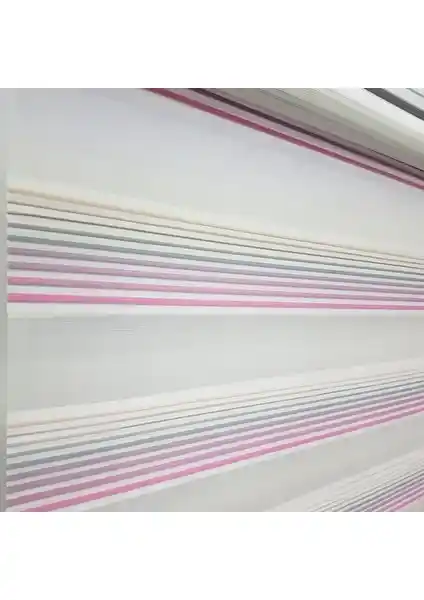 Dekoronyedi Pembe Geçişli Zebra Perde Modern ve Dayanıklı Tasarım Özellikleriyle