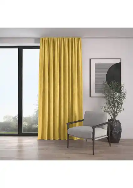 Demor Home Kadife Dokulu Ekstrafor Büzgülü Acem Lale Sarısı Perde Özellikleri ve Kullanım İpuçları