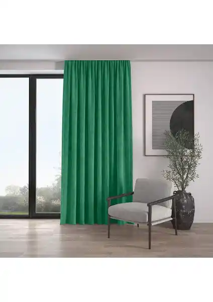 Demor Home Kadife Dokulu Ekstrafor Büzgülü Çam Yeşili Fon Perde Özellikleri ve Kullanım İpuçları