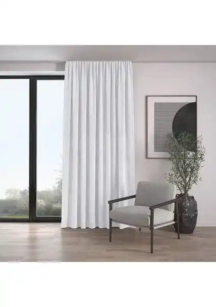 Demor Home Kadife Dokulu Ekstrafor Büzgülü Kar Beyazı Fon Perde Özellikleri ve Kullanım Rehberi