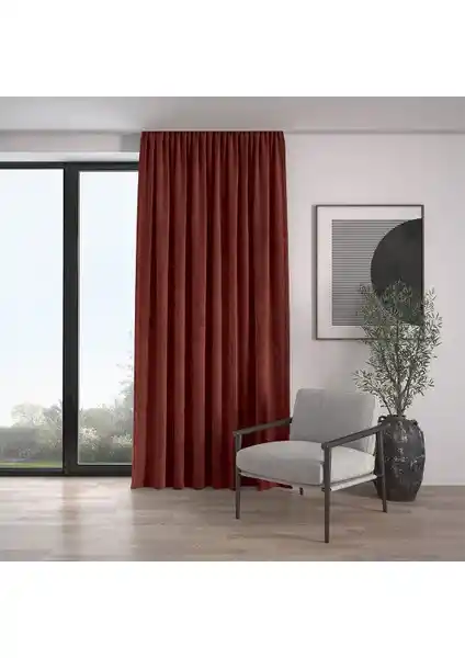 Demor Home Kadife Dokulu Ekstrafor Büzgülü Kiremit Rengi Fon Perde Özellikleri ve Kullanım Rehberi