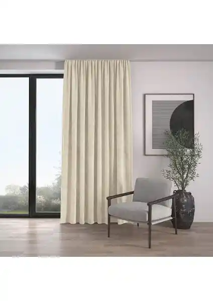 Demor Home Kadife Dokulu Ekstrafor Büzgülü Perde Yüksek Kalite ve Şık Tasarım