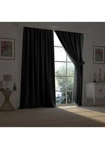 Demor Home Night Series Siyah Blackout Perde - Modern ve İşlevsel Göz Alıcı Tasarım