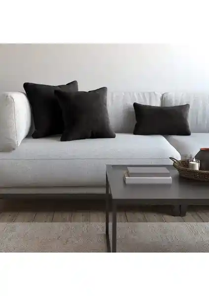 Demor Home Siyah Panter Soft Serisi Kırlent ve Yastık Kılıfı Modern Dekorasyon İçin