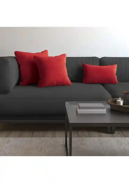 Demor Home Soft Series Saltanat Kırmızısı Kırlent ve Yastık Kılıfı 45x45 cm Şık ve Dayanıklı Tasarım