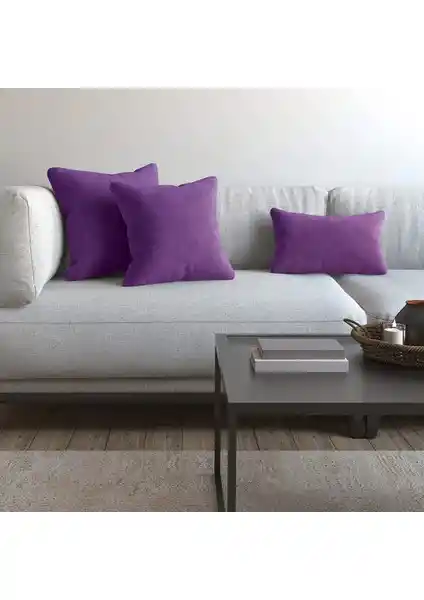 Demor Home Soft Serisi Ametist Rengi Kırlent ve Yastık Kılıfı Dekorasyonun Şıklığı İçin Uygun
