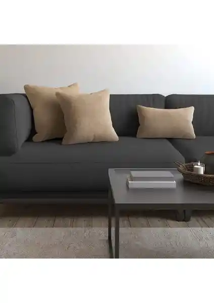 Demor Home Soft Serisi Kum Beji Kırlent Kılıfı Estetik ve Dayanıklı Ev Dekorasyonu Ürünü