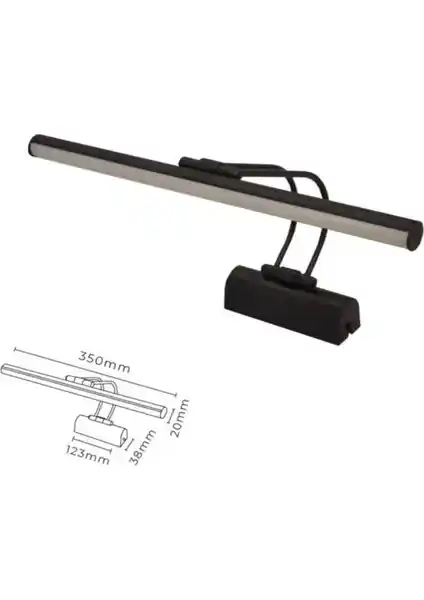 DNC Lighting Siyah Mat Duvar Aynası ve Aydınlatma Tablosu Modern İç Mekan Dekorasyonu İçin