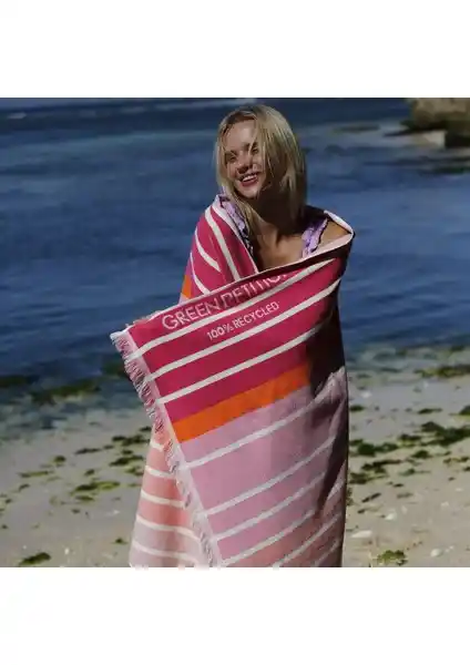 Doğa Dostu Green Petition Ocean Coral Candy Plaj Havlusu Sürdürülebilir ve Pratik Tasarım