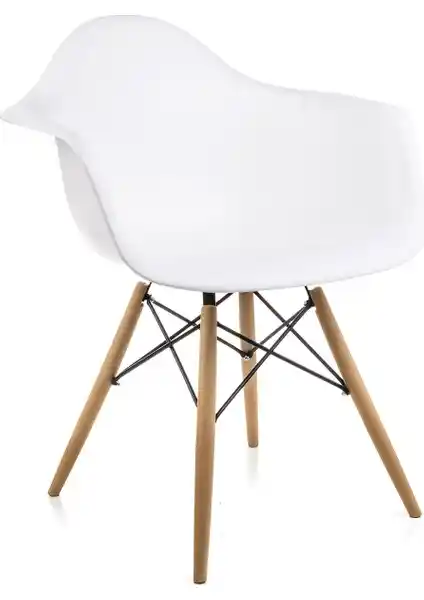 Dorcia Home Beyaz Kolçaklı Eames Sandalye: Modern ve Fonksiyonel Tasarımın En Güzel Örneği