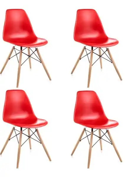 Dorcia Home Kırmızı Eames Sandalye Modern Tasarım ve Çok Yönlü Kullanım Özellikleri