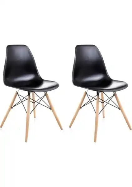 Dorcia Home Siyah Eames Sandalye: Modern ve Dayanıklı Tasarım ile Mekanlara Şıklık Katın