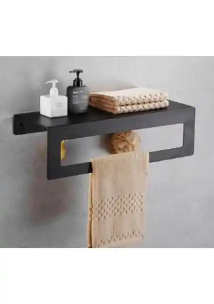 Dorio Banyo Raflı Havluluk ve Askı 30cm Modern ve Dayanıklı Banyo Aksesuarı