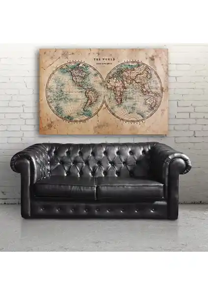 Dünya Haritası Kanvas Tablo Modern Dekorasyon İçin Şık ve Dayanıklı Seçenek