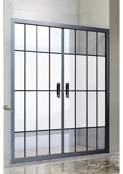 Durul Duşakabin 105 cm Siyah Profil ve Buzlu Cam ile Modern Tasarım