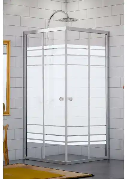 Durul Duşakabin Kare Desenli Modern ve Şık Banyo Çözümü 180 cm yüksekliğinde