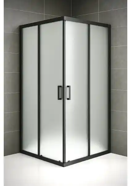 Durul Duşakabin Kare Siyah 5mm Buzlu Cam Modern ve Dayanıklı Banyo Çözümü