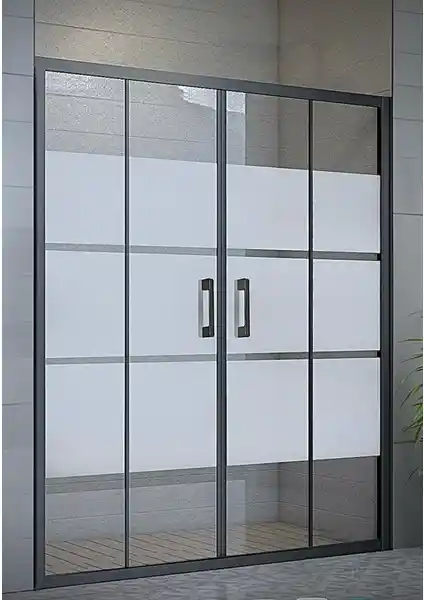 Durul Duşakabin Ön Cephe Siyah Box Desen 190cm Yükseklik Modern Banyo Çözümü