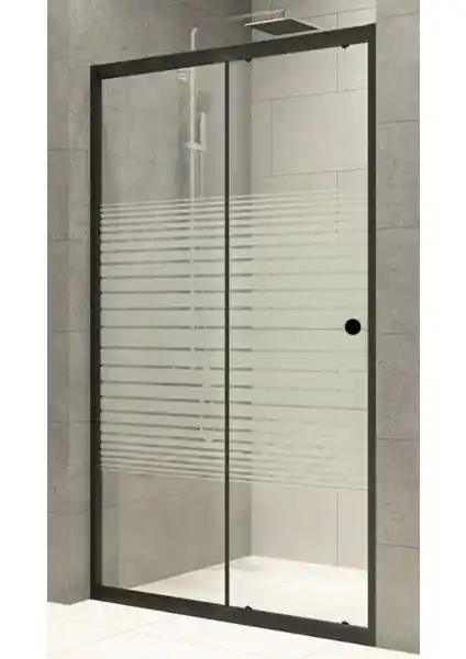 Durul Duşakabin Ön Cephe Siyah Çizgili 4mm Temperli Cam, 180 cm Yükseklikle Modern Banyo Çözümü