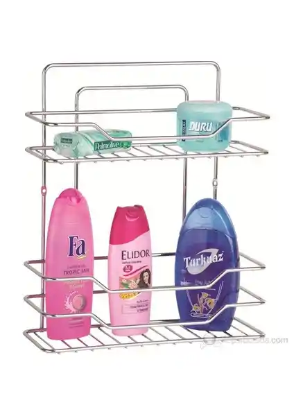 Ece Metal İki Raflı Şampuanlık: Dayanıklı ve Şık Modern Banyo Aksesuarı