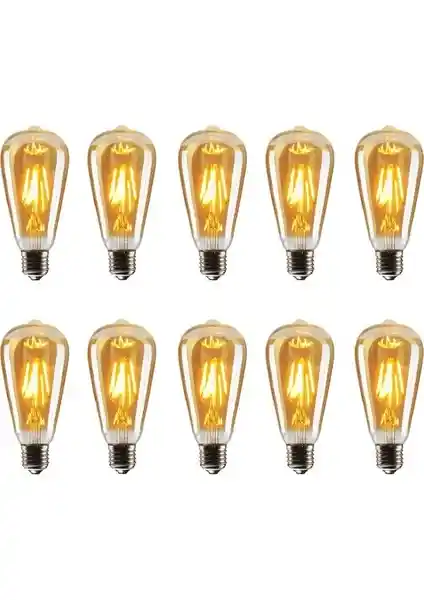 Edison ST64 Flamanlı 6 W Rustik LED Ampul: Estetik ve Enerji Verimliliği Sağlayan İç Mekan Aydınlatması