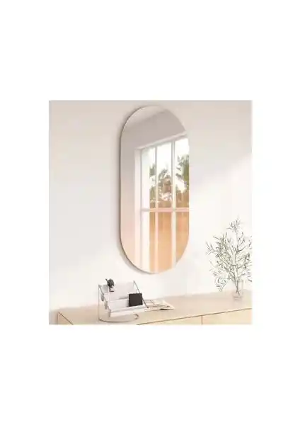 Effe Yapı Dekor 100X60 cm Çerçevesiz Elips Ayna Modern Dekorasyonun Şık Seçeneği