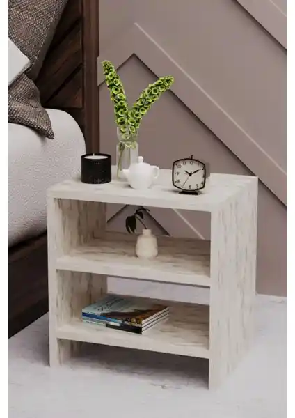 Ege Modüler 2 Raflı Komodin Yatak Odası ve Çok Amaçlı Kullanım İçin Uygun Tasarım