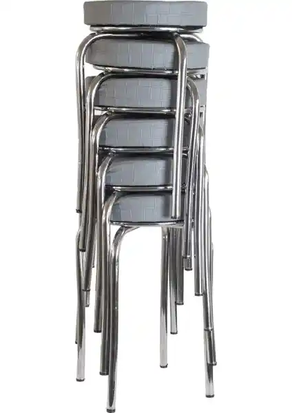 Ekip Metal Gri Tabure Dayanıklı ve Modern Tasarımıyla Çok Yönlü Kullanım İmkanı Sunar