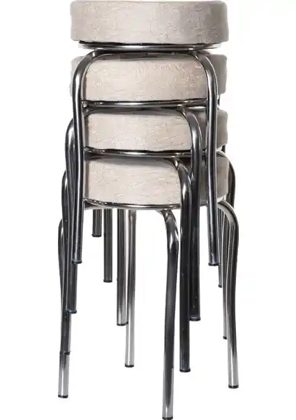 Ekip Metal Tabure Kumaş 4 Adet Krem: Modern ve Dayanıklı Oturma Çözümü
