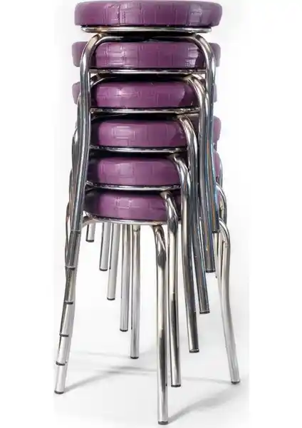 Ekip Shop 6'lı Mor Mutfak Sandalyesi Modern Endüstriyel Tasarım ve Dayanıklılık