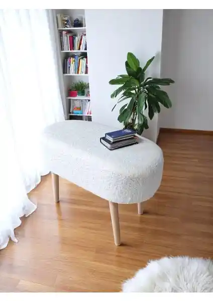 Eksen Teddy Kumaş Oval Puf: Modern Tasarım ve Çok Yönlü Kullanım Özellikleri