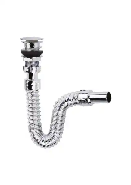 Elallar Krom Bas-Stop Lavabo Sifonu: Modern Tasarım ve Kolay Kullanım Özellikleri